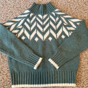 A New Day Teal and White Chevron Sweater | Small